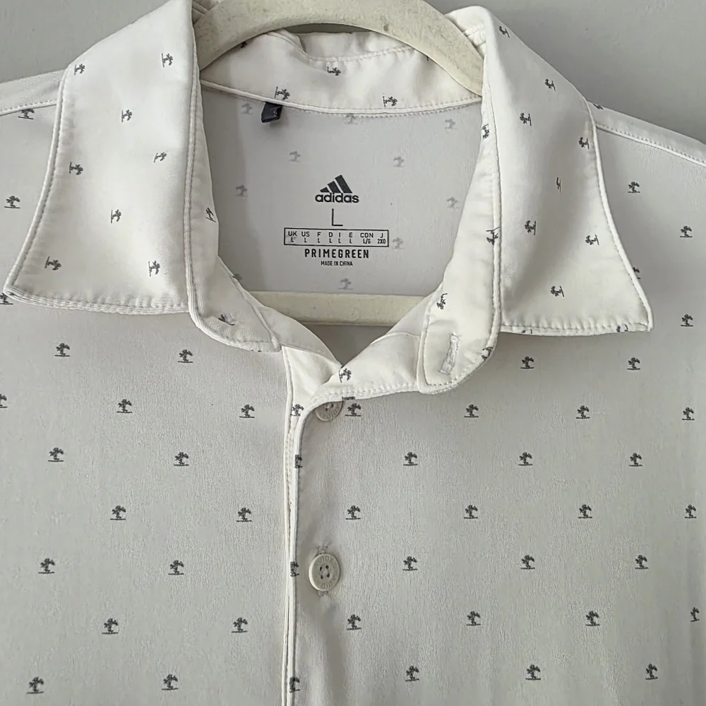 Adidas Primegreen Men's White Polo‎ Shirt Size Large - Picture 4 of 10